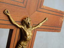 フランスアンティーク 十字架 1930年 クロス ウォール 壁掛け キリスト 教会 装飾 インテリア フレンチ 蚤の市 ブロカント 古い 聖品_画像6
