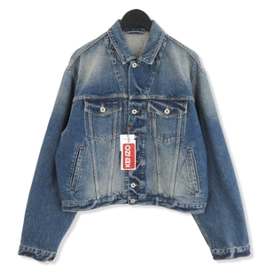 未使用 KENZO ケンゾー デニムジャケット FD55DV3026A3 Medium Stone Denim Trucker Jacket ブルー L タグ付き 20018080