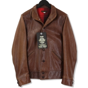 未使用 WESTRIDE ウエストライド ワトソンビル レザージャケット 山羊革 WATSONVILLE LEATHER COAT ブラウン 38 70015279