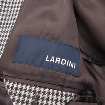 LARDINI ラルディーニ シングルチェスターコート ハウンドトゥース 千鳥格子 ウール イタリア製 グレー ブラック 48 70015318_画像5