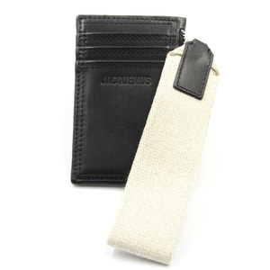 未使用 JACQUEMUS ジャックムス カードケース Public Le Porte Nastrinho Card Holder ミニ財布 スペイン製 ブラック 黒 80006336