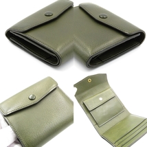 Sinleathers シンレザーズ 二つ折り財布 ミネルバボックス tasca タスカ 日本製 ミニ財布 オリーブ 80006366_画像3