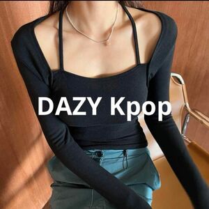 DAZY Kpop クロップド ロングTシャツ ロンT韓国 SHEIN シーイン セクシー 