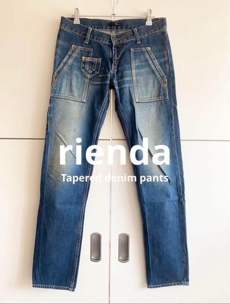 rienda ウォッシュ加工 デーパード タイトストレート デニム リエンダ ジーンズ ダメージ