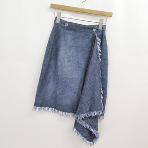 90s VIVIENNE WESTWOOD ANGLO MANIA ASYMMETRIC DENIM FRINGE WRAP SKIRT ヴィヴィアンウエストウッド アングロマニア デニム スカート