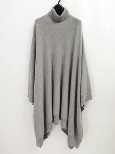 RALPH LAUREN CASHMERE 100% KNIT CAPE COAT PONCHO ラルフローレン カシミヤ ニット ケープ コート ポンチョ グレー