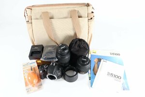 Nikon ニコン D5100 デジタル一眼レフ カメラ NIKKOR 18-55ｍｍ Ｆ3.5-5.6 55-300ｍｍ Ｆ4.5-5.6 ズームレンズ バッテリー付 0443-MS