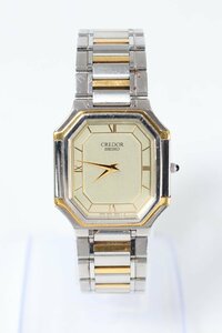 SEIKO セイコー CREDOR クレドール 5A74-3A10 SS×18KT SSベゼル クォーツ メンズ 腕時計 0231-MS