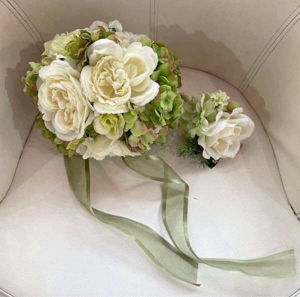 ウエディングブーケ★結婚式★前撮り★海外挙式★アートフラワー★造花★枯れない★残せるブーケ★展示品