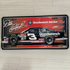 【A0164-1】DALE EARNHARDT License Plate #3 Goodwrench VINTAGE Metal 90s RCR NASCAR NEW NOS？ナンバープレート
