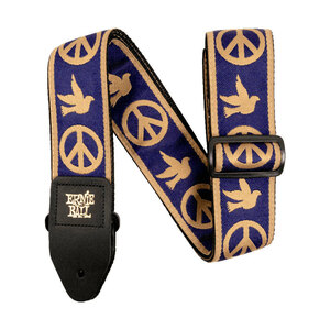 アーニーボール ストラップ ERNIE BALL 4699 NAVY BLUE AND BEIGE PEACE LOVE DOVE JACQUARD STRAP ギターストラップ