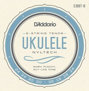 ダダリオ ウクレレ弦 テナー 8弦 D'Addario EJ88T-8 Nyltech Ukulele strings 8-String Tenor 8弦テナーウクレレ用弦 セット弦