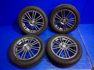 PIAA MOTORISMO TS-8 シルバー 16インチ アルミホイール 16x6.0J +50 4穴 PCD:100 4本セット ガンメタ 2021年製 185/55R16 タイヤ付