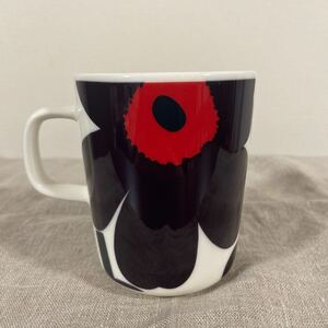 ★12/24終了★【美品・廃盤】マリメッコ marimekko ウニッコ Unikko プラム レッド マグカップ 北欧 Maija Isola マイヤ・イソラ