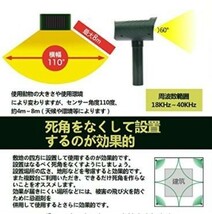 猫よけ　超音波で動物撃退器 動物リペラー 感知センサー付き 超音波害虫駆除　ソーラー充電式_画像2