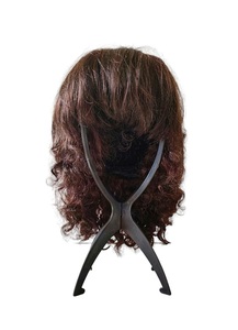  free shipping * person wool 100% full wig / wig / pile . hand ../ perm / Karl / Brown / trying on only / beautiful goods *