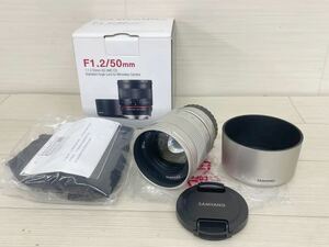 [ML8277]美品動作品！【SAMYANG】F1.2/50mm AS UMC CS X φ62 一眼レフレンズ　　シルバー　FUJIFILMマウント