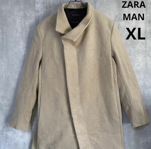 ザラ　ZARA MAN コート　ベージュ　XL ポリエステル63%