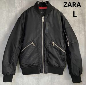 ザラ　ZARA 中綿　ジャケット　ブルゾン　黒　L