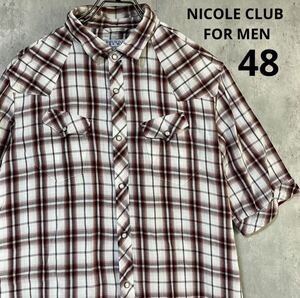 ニコルクラブ　NICOLE CLUB FOR MEN 半袖　シャツ　サイズ48