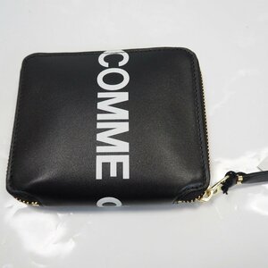 Th521841 コムデギャルソン ラウンドファスナーコンパクト財布 HUGE LOGO SA 2100HL 本革 ブラック COMME des GARCONS 未使用