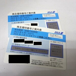 Ft595951 全日本空輸 株主優待券 2枚セット 2023年6月1日から2024年5月31日まで ANA 未使用