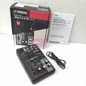 Ft1157911 ヤマハ オーディオインターフェース ライブストリーミングミキサー 3チャンネル AG03MK2 ブラック YAMAHA 中古