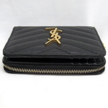 KR48881 イヴ・サンローラン コンパクト財布 ２つ折り財布 レザー モノグラム YSL ブラック 668288 レディース YVES SAINT LAURENT 中古_画像6