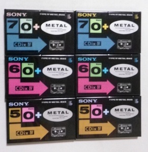 ●未開封カセットテープ　SONY メタルポジション　６本セット　CDix IV METAL 50×２本,60×2本,70×2本　未使用品