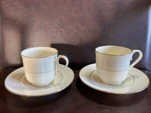 ◎希少美品 D308aa Noritake　ボーンチャイナ‐RC印1982年 カップ＆ソーサー2客 未使用品 同梱OK