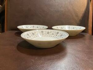 ◎希少美品 D317B Noritake1955年 SilverQueen オールドノリタケ 深皿プレート3枚（同梱OK)