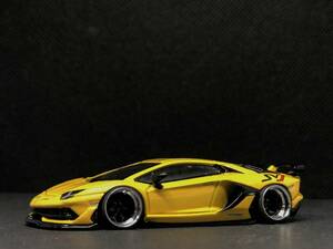 TSMモデル 1/64 Lamborghini Aventador SVJ Giallo Orion LHD 改 深リム MINI GT