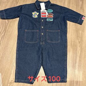 新品未使用　リトシー　トミカ　トミカモータース　ミッキー　オーバーオール　オールインワン　 ディズニー デニム