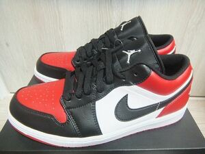 新品 NIKE AIR JORDAN1 LOW Bred Toe 28cm ☆ ナイキ エアジョーダン1 GYM RED/WHITE-BLACK ジムレッド 赤 黒 白 553558-612