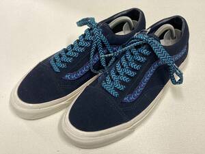 VANS OLD SKOOL 紺x紺 スエード 刺繍ライン Anaheim Factory Collection US9.5 (27.5cm) バンズ オールドスクール アメリカ企画限定!!