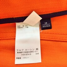 【大きいサイズW36★高年式モデル】ラルフローレン最高峰パープルレーベル 馬刺繍コットンツイルパンツ/オレンジ◆テーパードシルエット_画像10