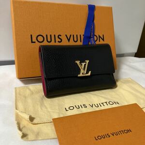 LOUIS VUITTON ルイヴィトン 折り財布 ミニウォレット カプシーヌ ポルトフォイユ 付属品多数 シリアルあり