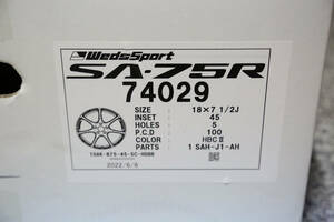 Weds Sport SA-75R SA75R 18インチ 18x7.5J 5/100 +45 HBCII ハイパーブラッククリアツー