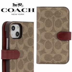 新品 コーチ Coach 手帳型 iPhone14Plus ケース カーキ 本物だから高級感が違います プレゼントにも