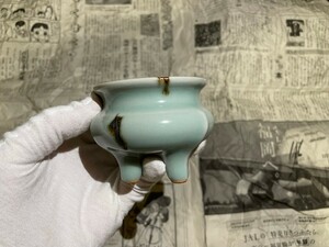 時代 唐物 青釉 香炉 　時代物　中国美術　骨董品 白磁