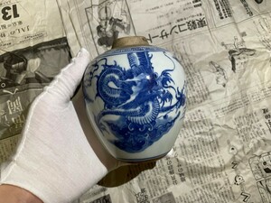 染付　茶入 壷　 時代物　中国美術　骨董品 唐物