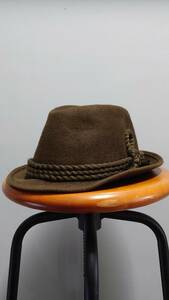 60’s Euro Vintage LEMBERT ウール チロリアン ハット ダークオリーブ 中折れハット 帽子
