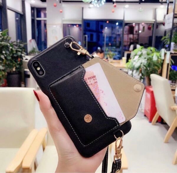 ★トレンド スマホショルダー★上品な革ケース 肩掛けもできます♪