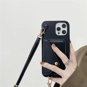 ★トレンド　スマホショルダー★上品な手帳型革ケース　肩掛けもできます♪ 