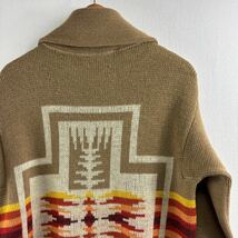 ビンテージ 70s【Pendleton】レアカラー カフェオレ チーフジョセフ柄 ペンドルトン ウール ニット カーディガン ショールカラー 古着_画像1