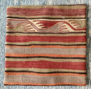 キリム クッションカバー 手織り 草木染め インテリア 38×38cm トルコ 赤 あかね ハンドメイド 1点もの