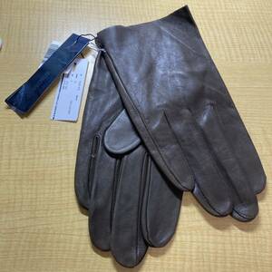  unused goods regular goods tag attaching Attachment gloves car fs gold cow leather M size Brown 