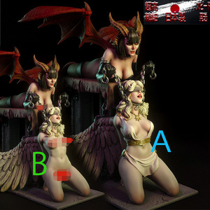 Demon & Angel 美女◆デビル ＆ エンジェル 天使 悪魔◆フィギュア◆ガレージキット◆樹脂 未塗装 未組立 1/24スケール A-B どちらかを選択