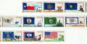 外国切手　アメリカ　2012年　普通切手　旗　6次　10種連刷　未使用
