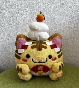 ぬいぐるみ ねこ 鏡餅 長期保管品の為お安く出品します 正月 正月飾り かがみもち